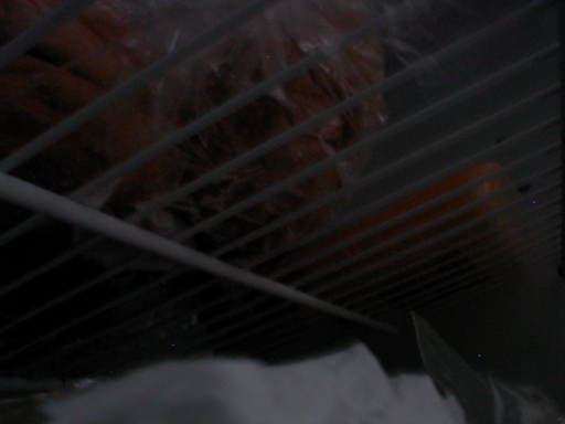 blurry view of inside freezer